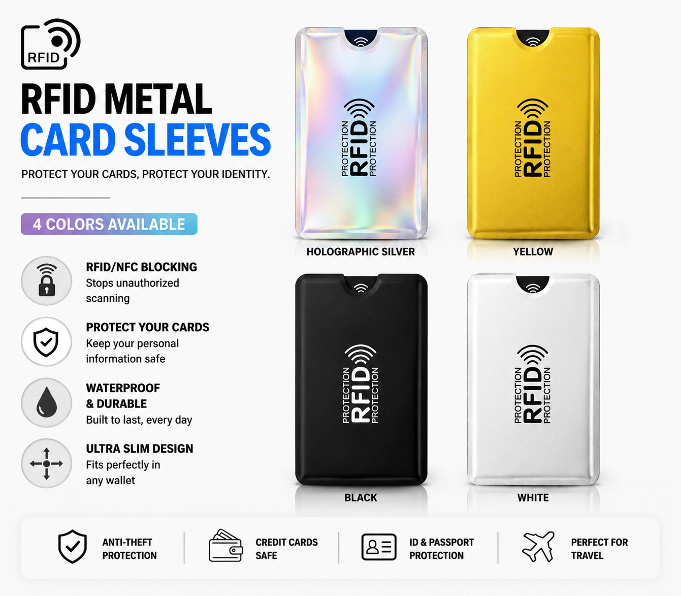 🔥Only Today—50% OFF Limited Time Offer, RFID Blocking Card Sleeves