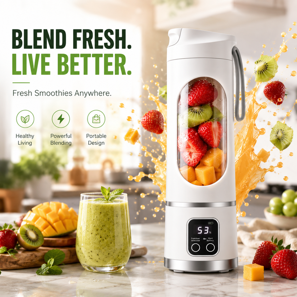 🔥Last Day 70% OFF——Portable USB Blender with LED Display - Perfect for Smoothies & Juices
