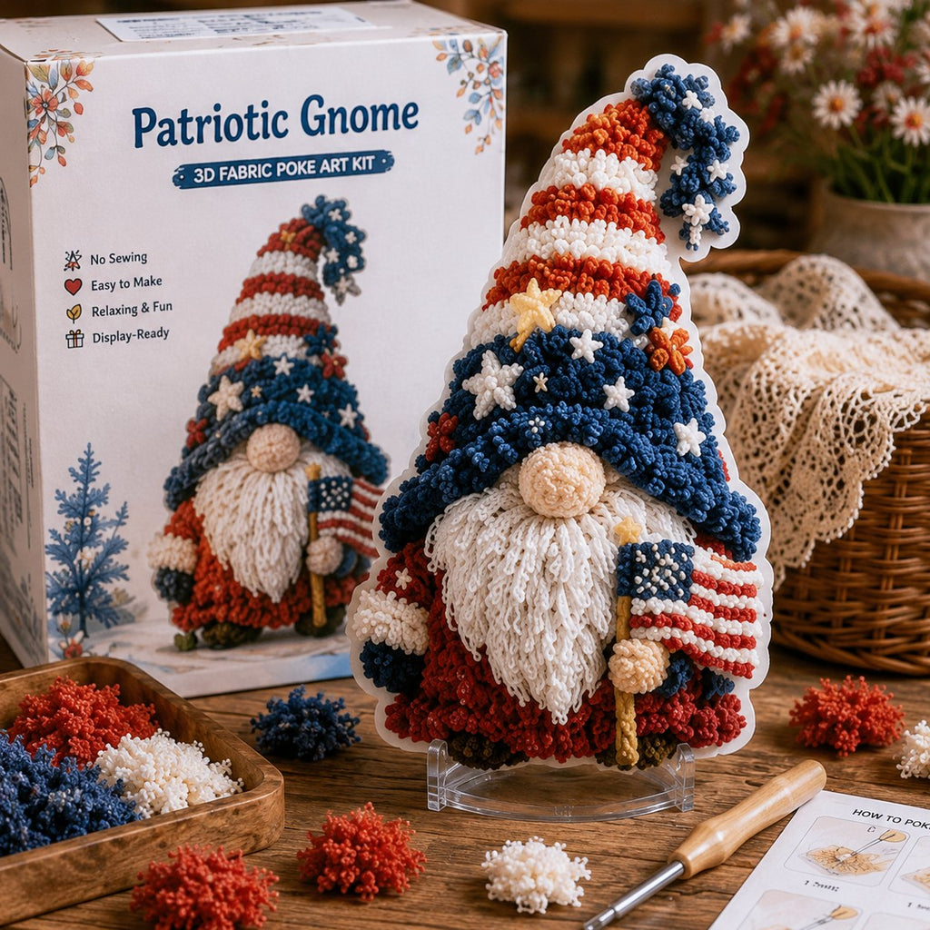 🔥Last day——Limted Time 70% OFF! Gnome 3D Fabric Poke Art Kit