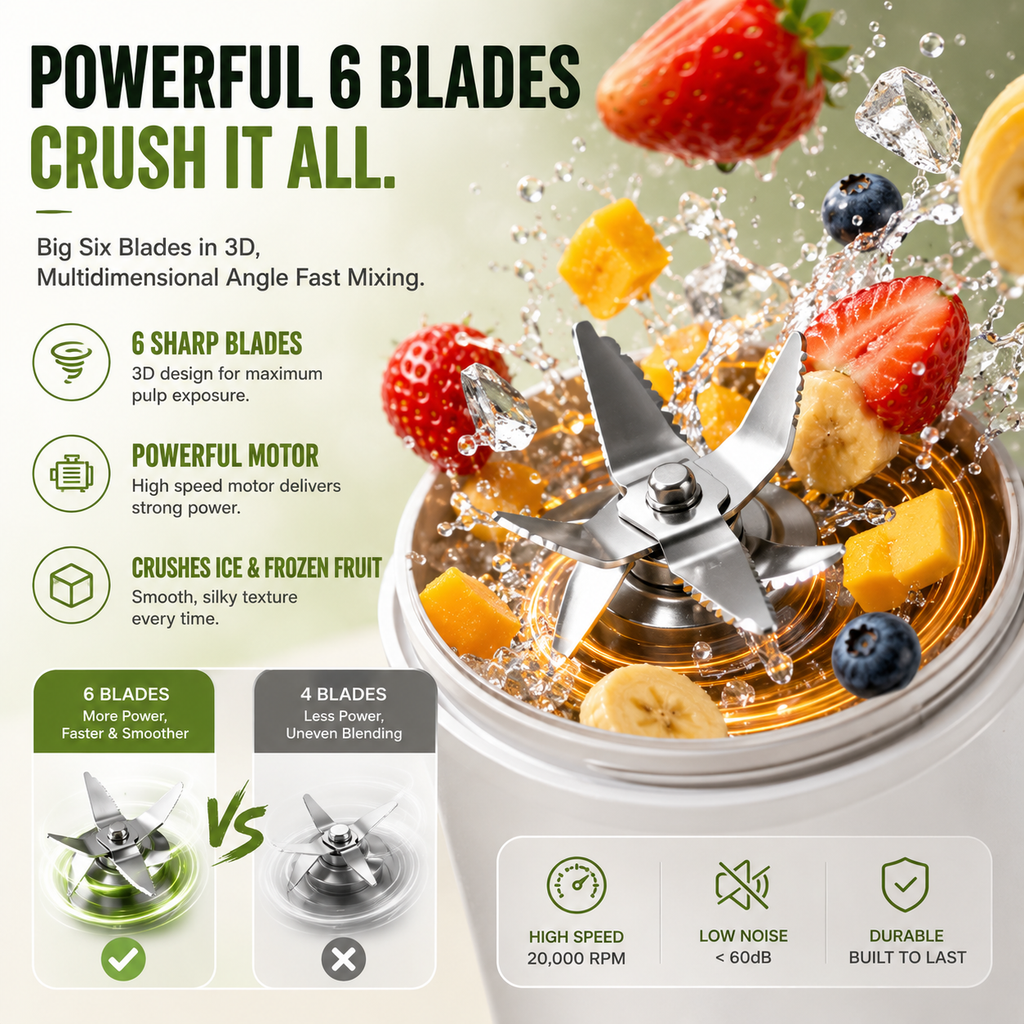 🔥Last Day 70% OFF——Portable USB Blender with LED Display - Perfect for Smoothies & Juices