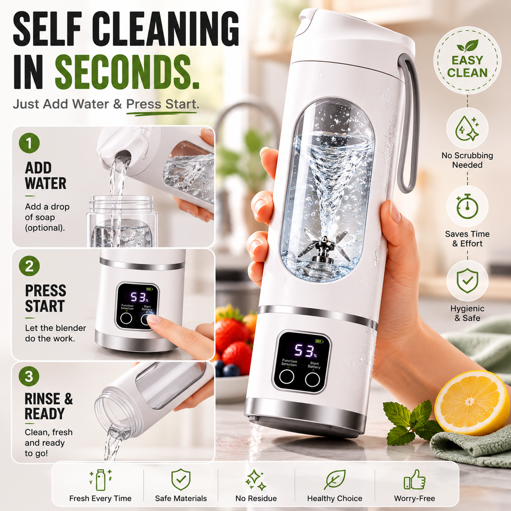 🔥Last Day 70% OFF——Portable USB Blender with LED Display - Perfect for Smoothies & Juices
