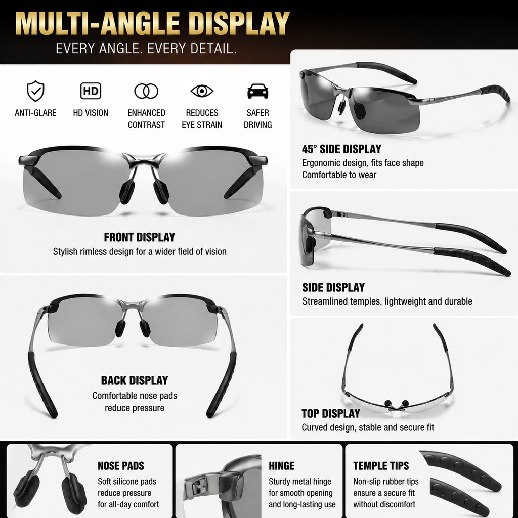 🚨 Limited Time Offer: 50% OFF Ends Today——Polarized Anti-Glare Driving Glasses