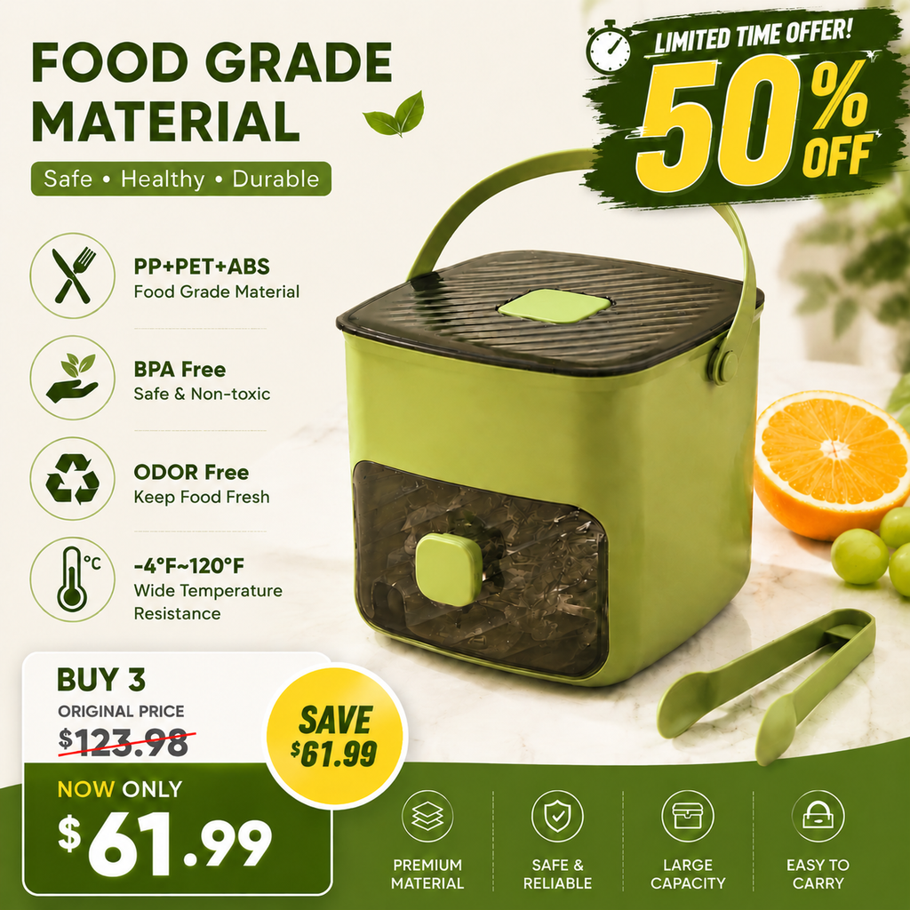 🔥 TODAY ONLY – 50% OFF LIMITED rand New Upgraded Ice Cube Tray Press Once, Get Ice Instantly No Scooping.