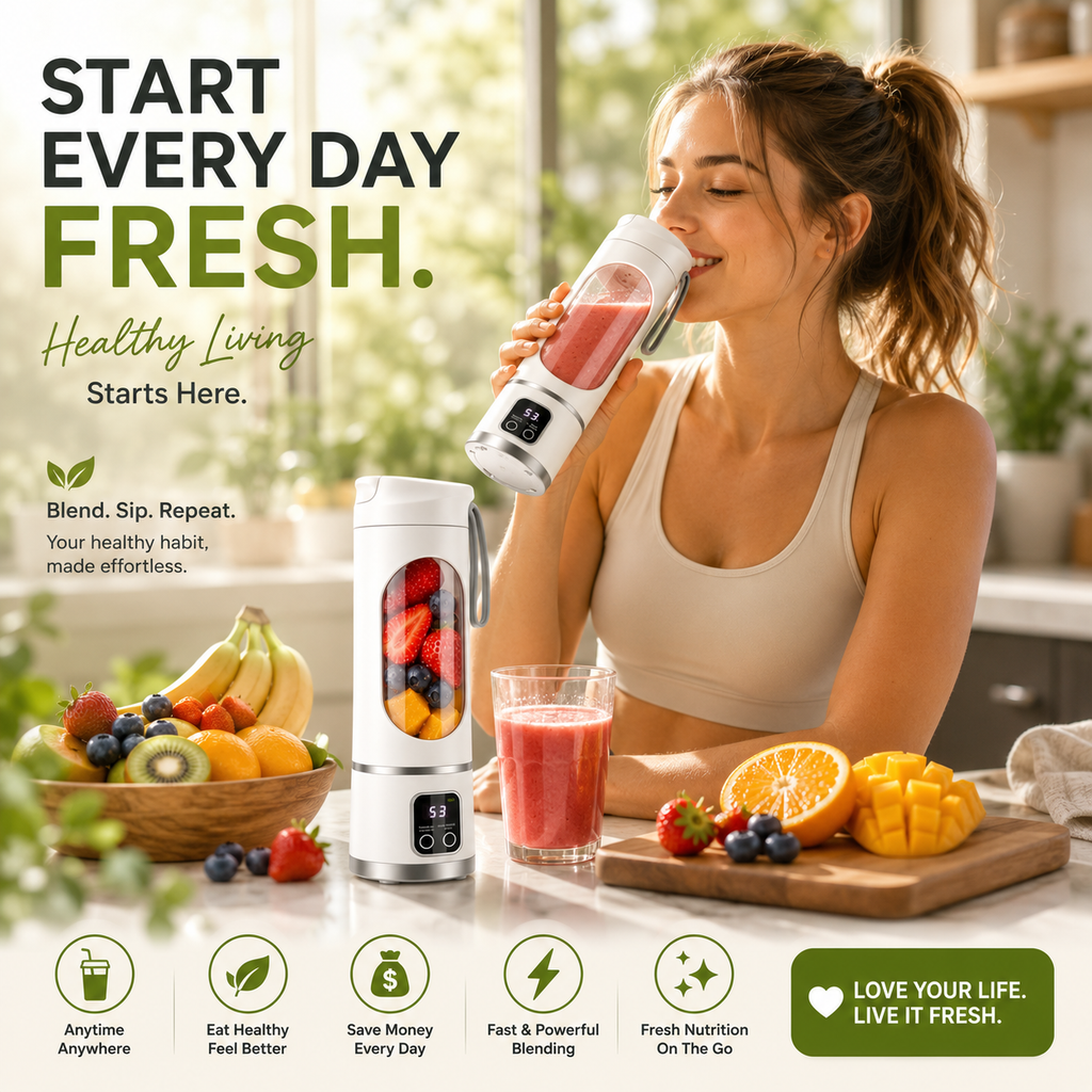 🔥Last Day 70% OFF——Portable USB Blender with LED Display - Perfect for Smoothies & Juices