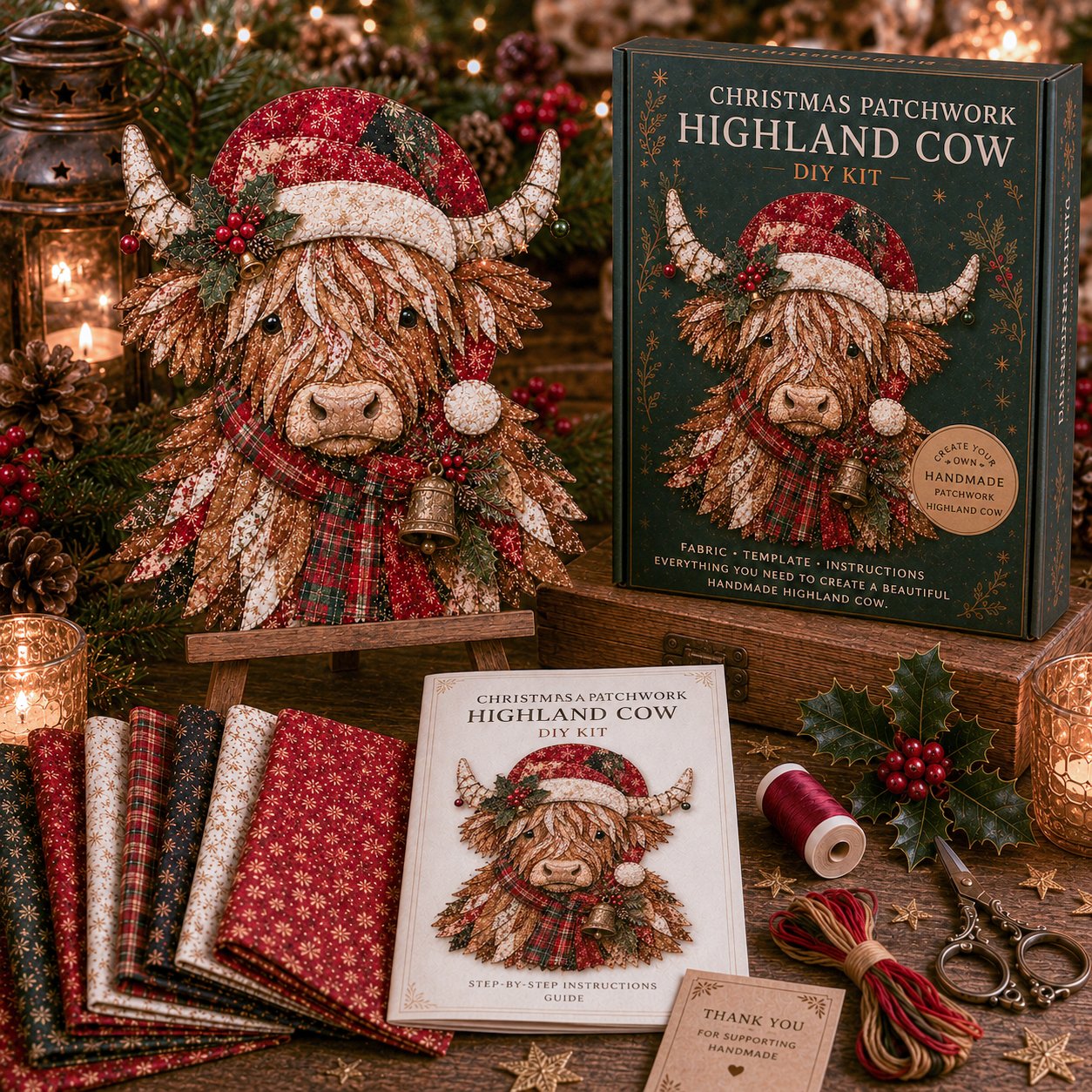 🎁LAST DAY — LIMITED TIME 70% OFF！🎅Kit decorazioni fai da te in tessuto patchwork natalizio