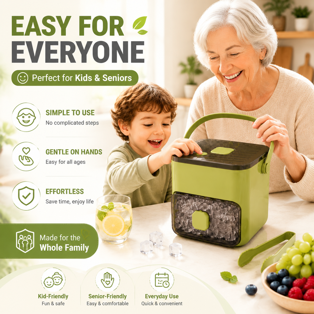 🔥 TODAY ONLY – 50% OFF LIMITED rand New Upgraded Ice Cube Tray Press Once, Get Ice Instantly No Scooping.