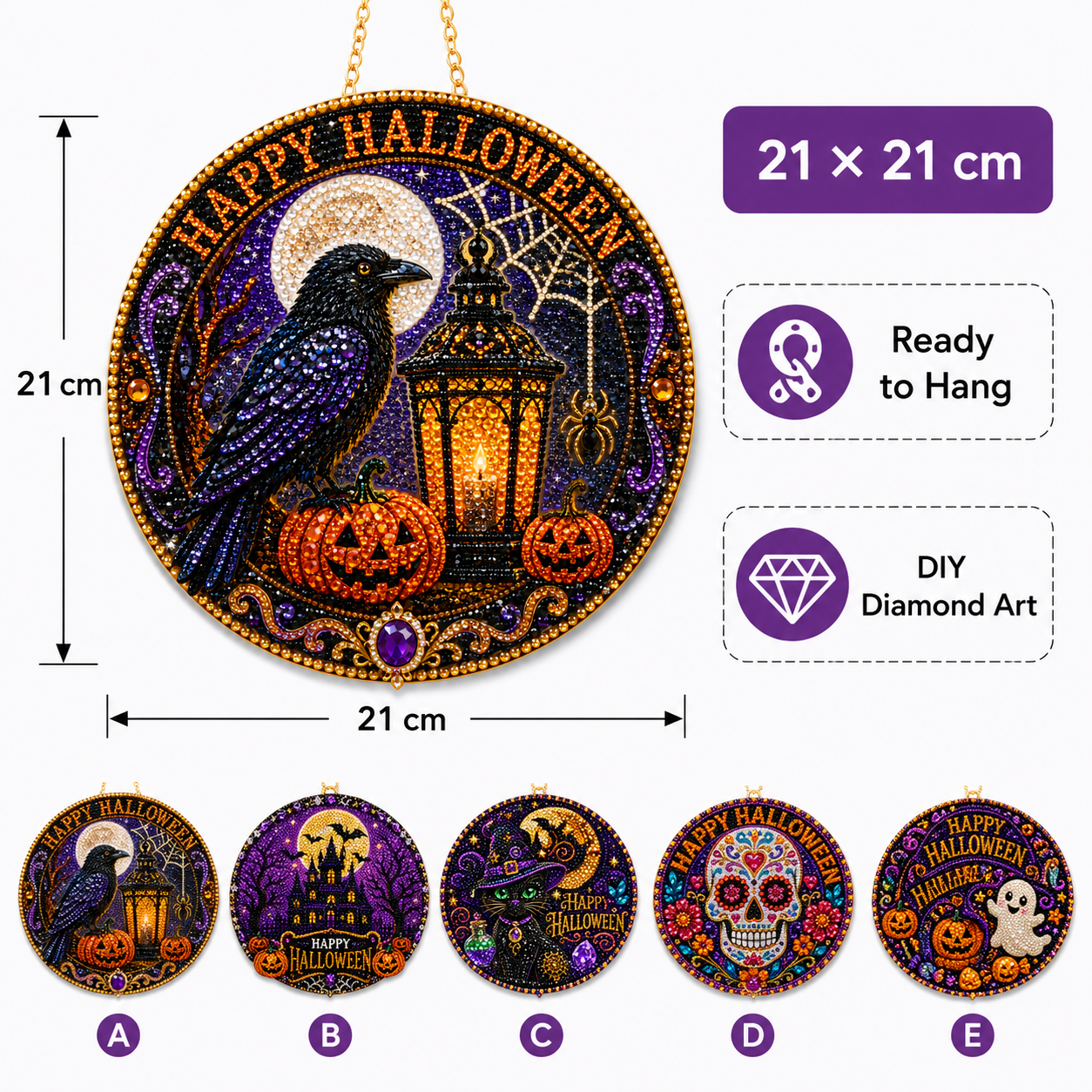 Halloween early bird special——save 70% off 🎃 DIY halloween diamond painting hanging ornament kit