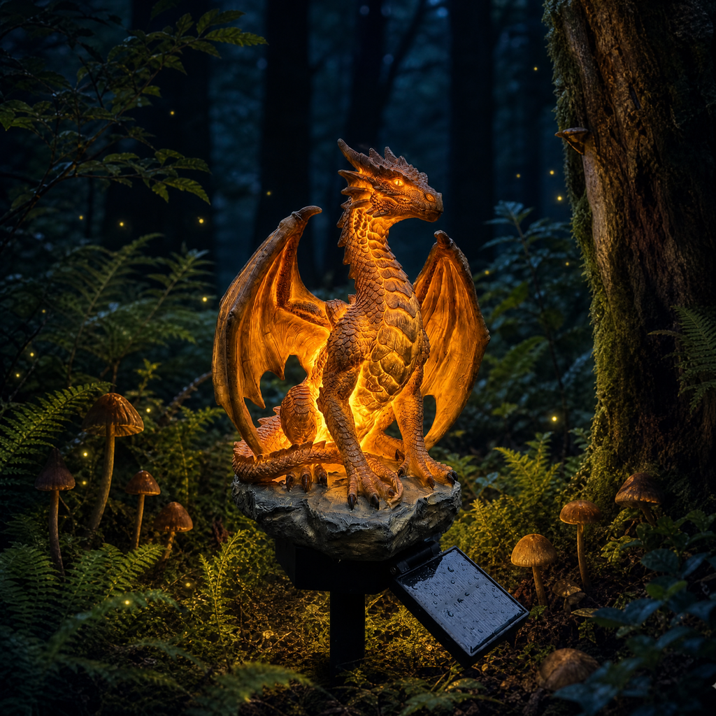 🔥 LAST DAY – 50% OFF —— Dragon Legacy Golden Ember Edition Solar Garden Light