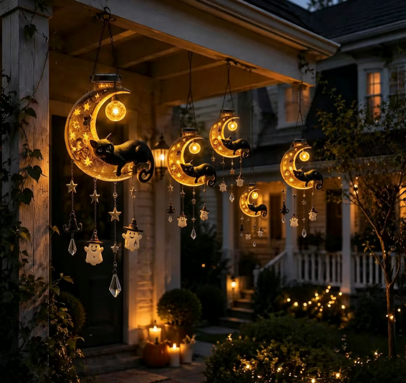 🎃 Halloween Early Bird Sale 70%OFF——Black Cat Moon Solar Lantern