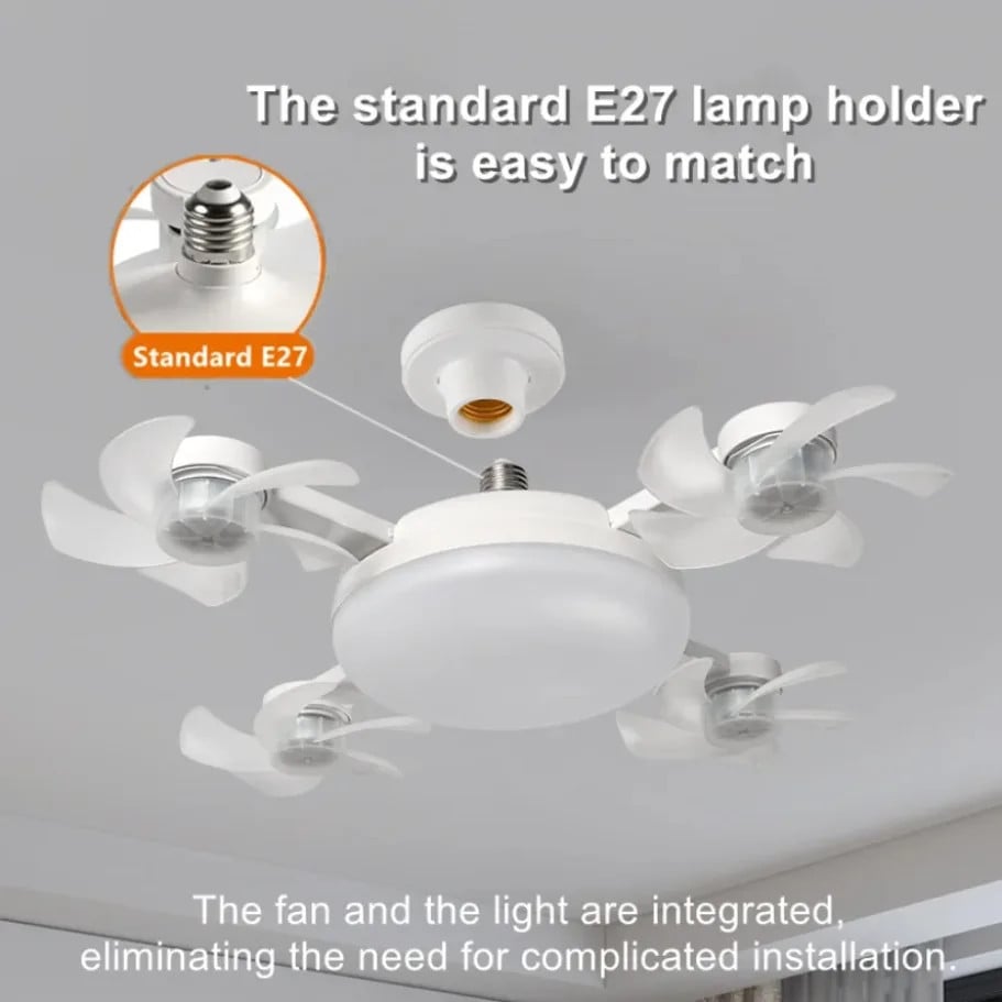 🔥Limited Time 70% off —— 2-in-1 E27 Ceiling Fan Light with Remote Control