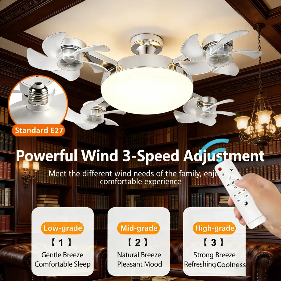 🔥Limited Time 70% off —— 2-in-1 E27 Ceiling Fan Light with Remote Control