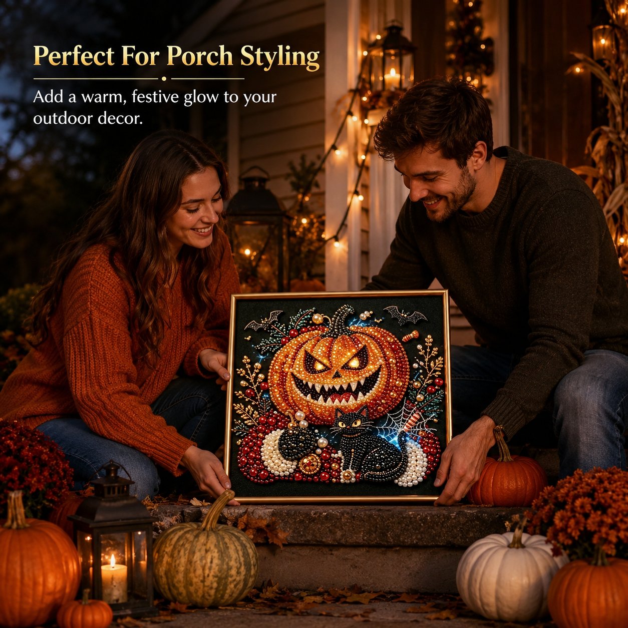 🔥 LAST DAY 49% OFF – 🖤 Premium 3D Pearl Dark Gothic Diamond Painting Art Kit | Luxury Flocked Canvas with Scratch-Resistant Non-Fading Pearl Beads DIY Dark Academia Decor 💀🕯️✨