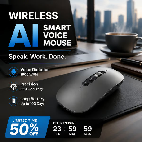 🚨 LAST DAY! 70% OFF TODAY——Wireless AI Smart Voice Mouse