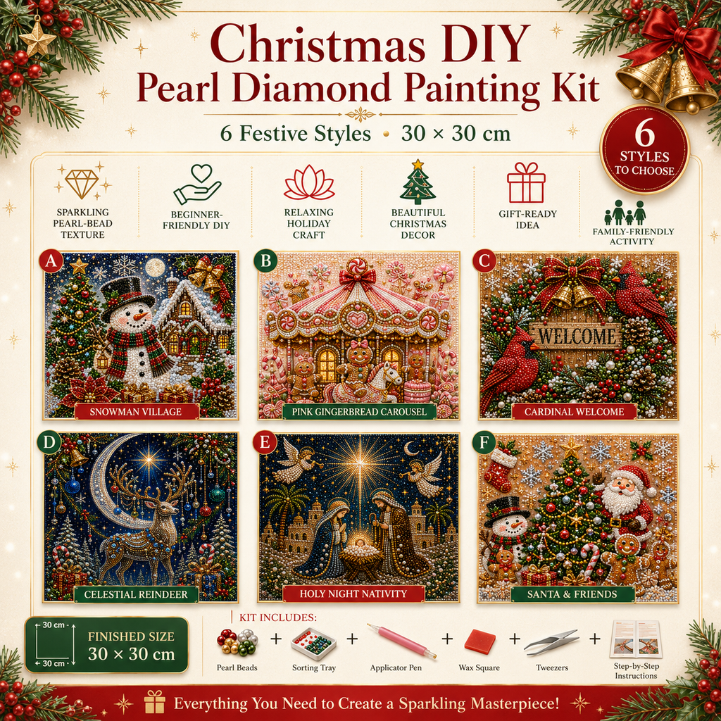 🎁 Early Christmas Special — Save 70% OFF Today! ✨ 2026 Christmas DIY Pearl Diamond Painting Kit
