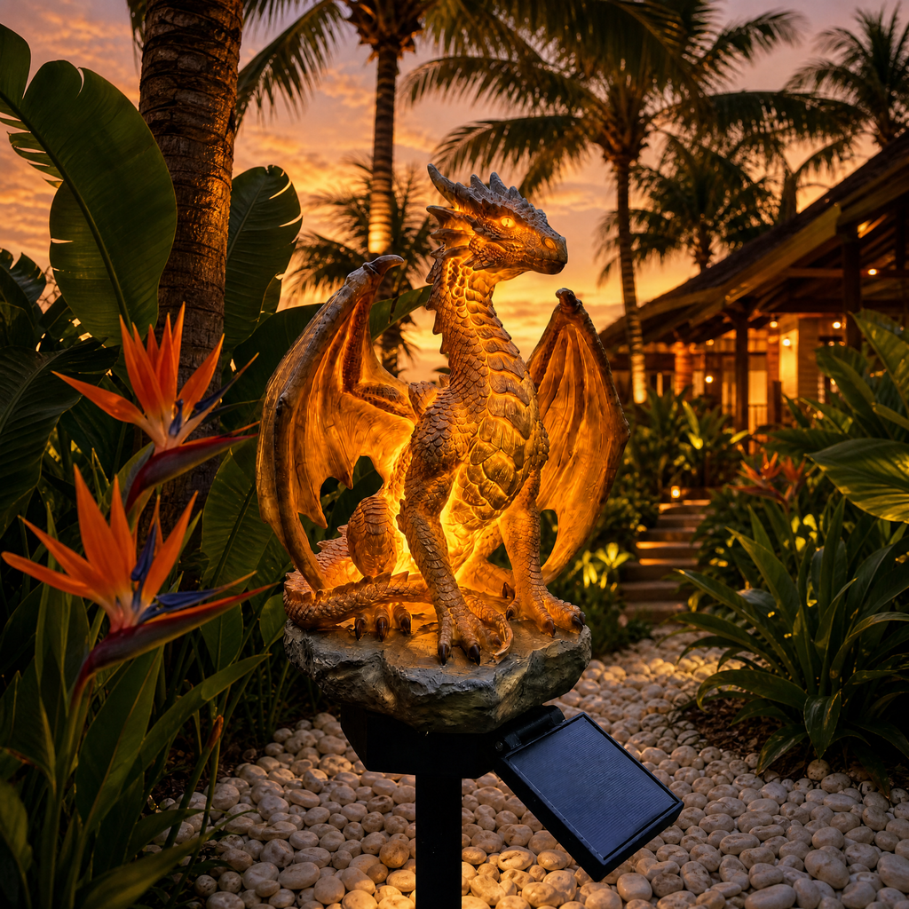 🔥 LAST DAY – 50% OFF —— Dragon Legacy Golden Ember Edition Solar Garden Light