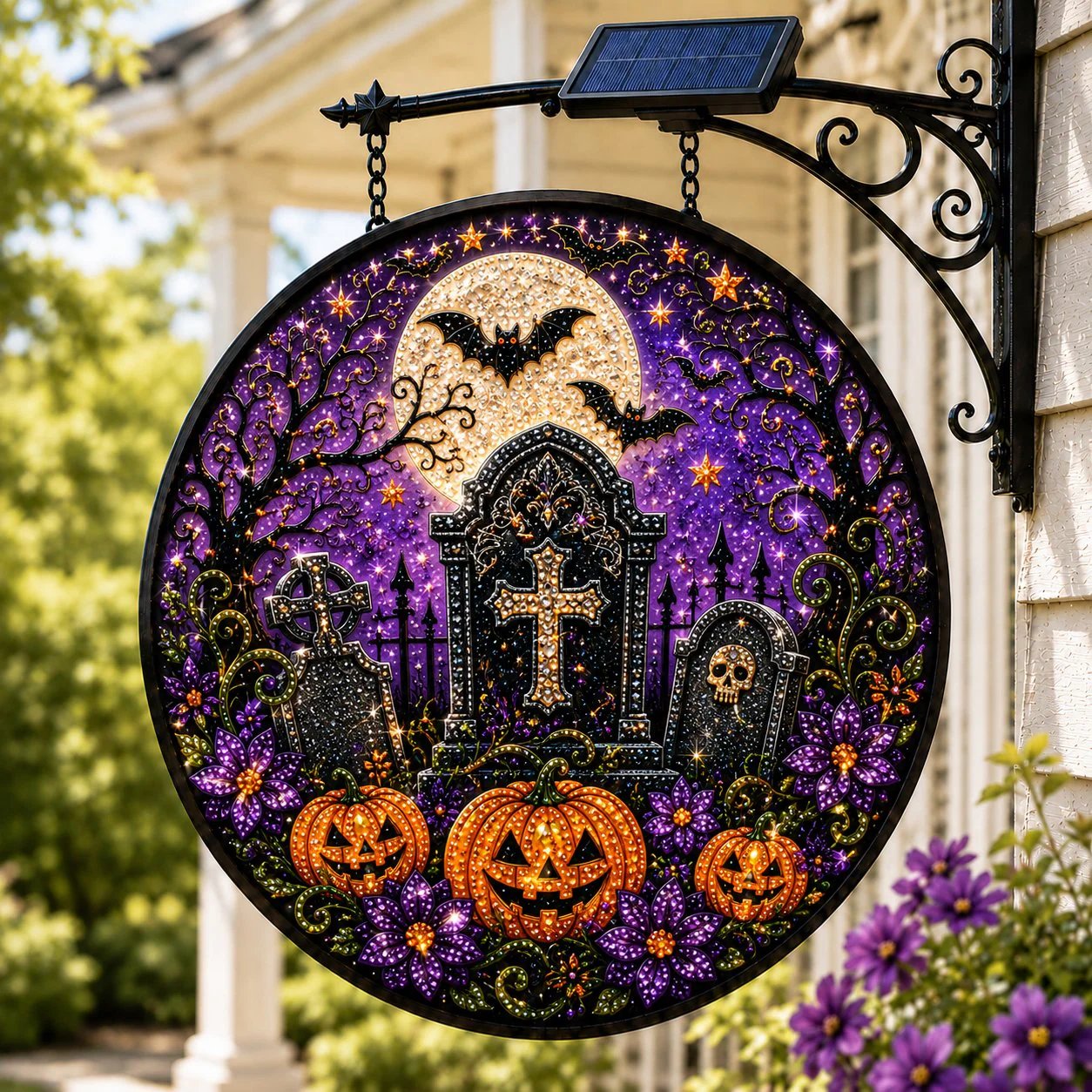 🔥Halloween Early Bird Special: Enjoy 70% OFF——🎃 Solar Halloween LED Hanging Sign Light 👻