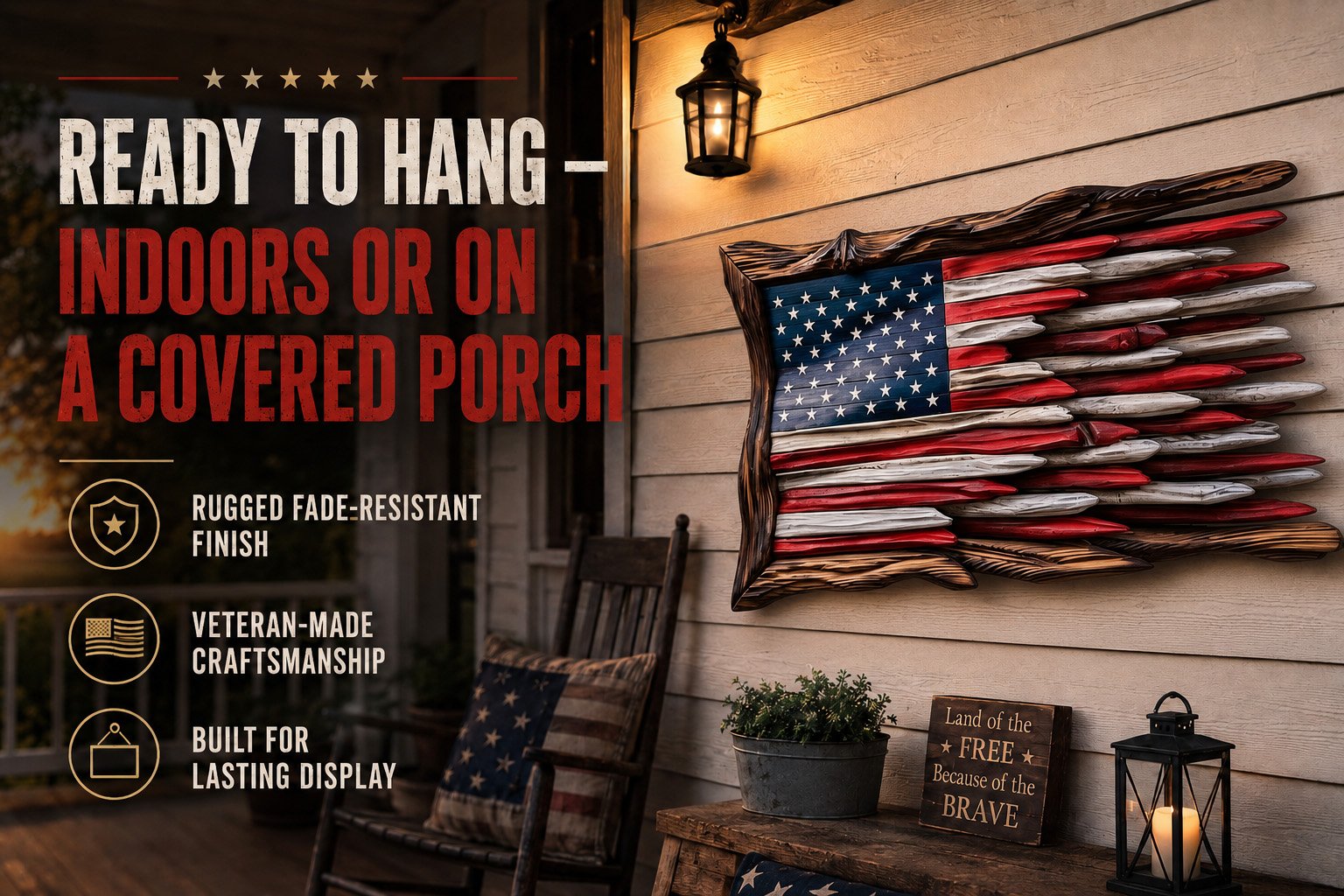 🚨 LAST DAY! 70% OFF TODAY —— 🇺🇸 Battle Worn Wooden Flag