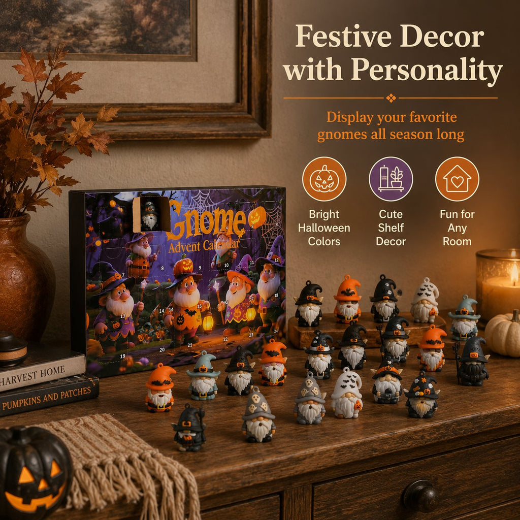 🔥Halloween Early Bird Special: Enjoy 50% OFF——24 Days of Halloween Gnome Surprise Figures Advent Calendar Box