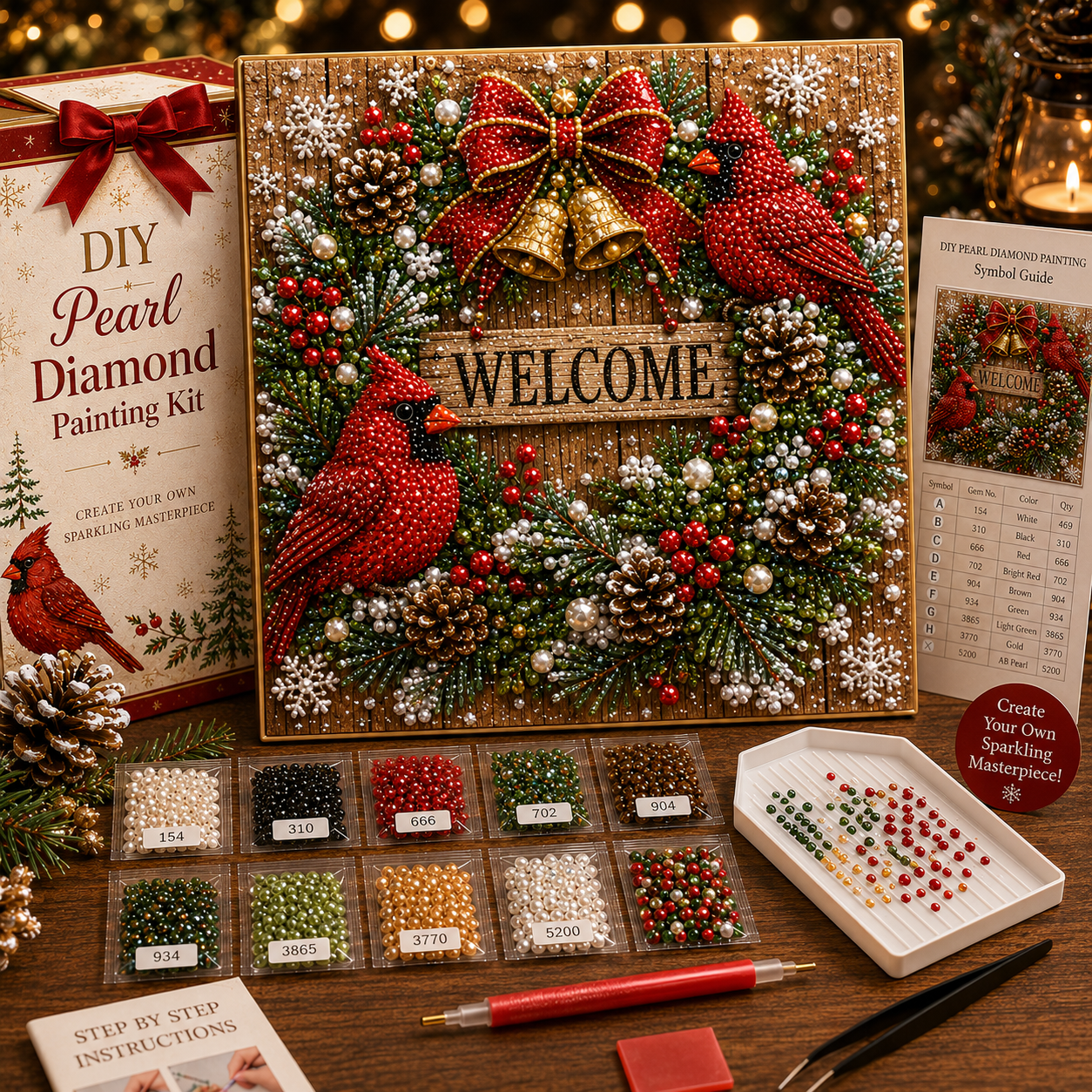 🎁 Early Christmas Special — Save 70% OFF Today! ✨ 2026 Christmas DIY Pearl Diamond Painting Kit