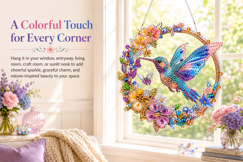 💥LAST DAY 50% OFF - Hummingbird Diamond Art Hanging Ornament Kit