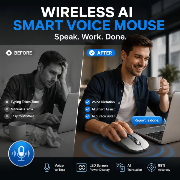 🚨 LAST DAY! 70% OFF TODAY——Wireless AI Smart Voice Mouse