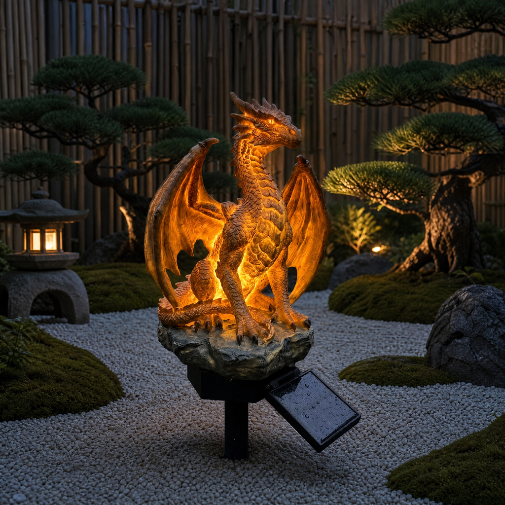 🔥 LAST DAY – 50% OFF —— Dragon Legacy Golden Ember Edition Solar Garden Light