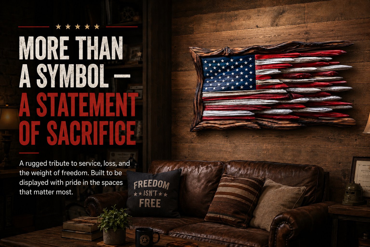 🚨 LAST DAY! 70% OFF TODAY —— 🇺🇸 Battle Worn Wooden Flag