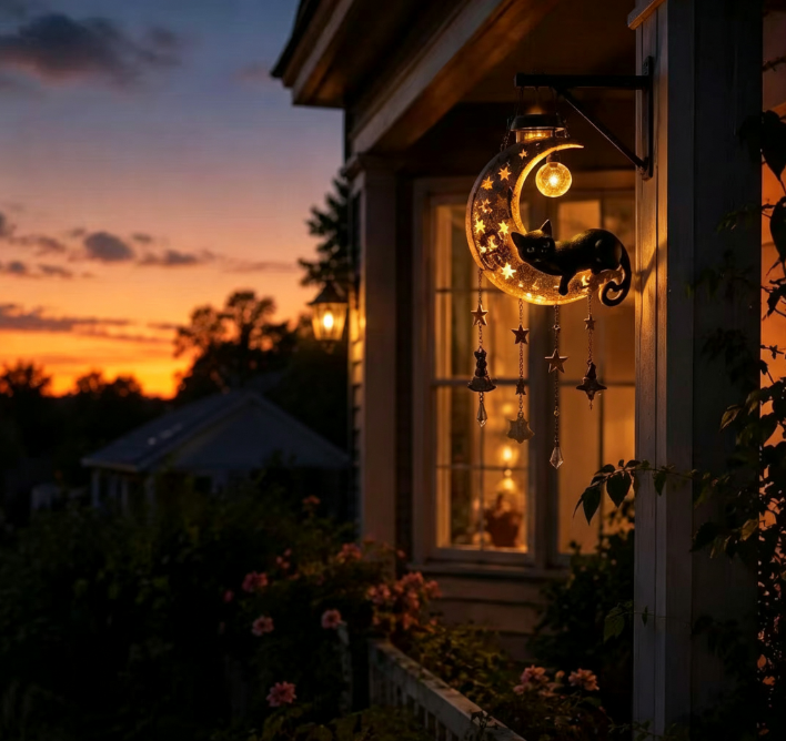 🎃 Halloween Early Bird Sale 70%OFF——Black Cat Moon Solar Lantern