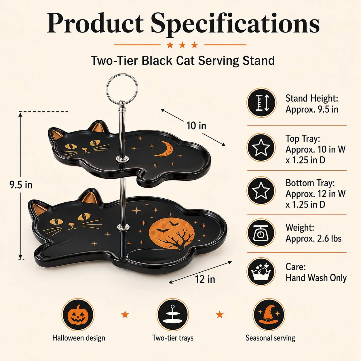 💥 Last Day 49% OFF——🎉Two-Tier Ghost Serving Stand