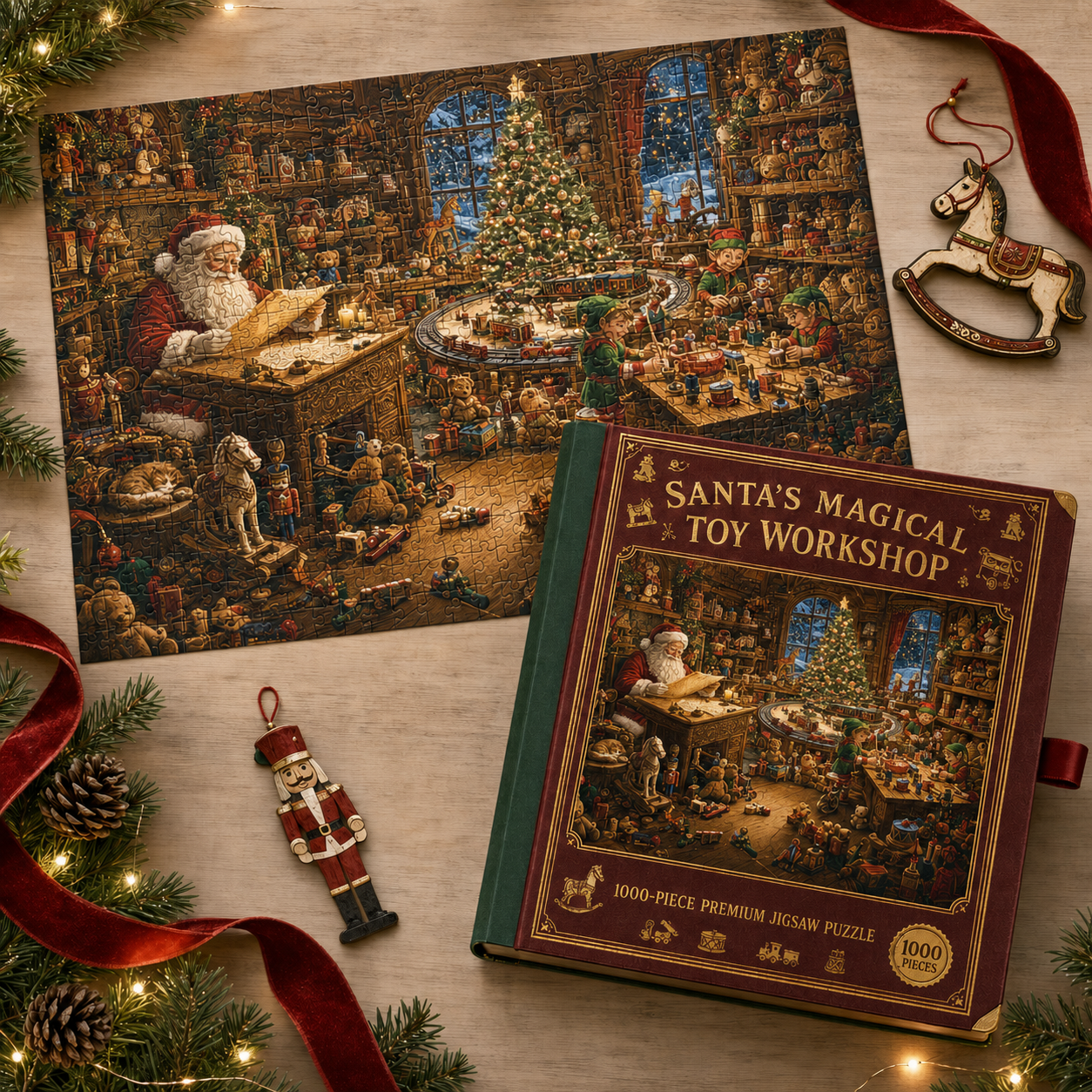 🎁LAST DAY — LIMITED TIME 49% OFF！1,000-Piece Christmas Puzzle — Build a Holiday Memory Together