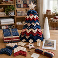 🔥LAST DAY70% OFF - 🎄Americana Christmas Tree Quilt Kit – Easy Layered Fabric Holiday Décor for Quilting Lovers