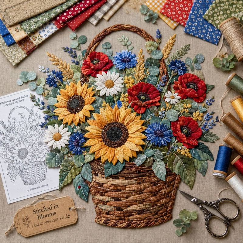 Last Day — Limted Time 70% OFF！——🌸Floral Basket Patchwork DIY Kit