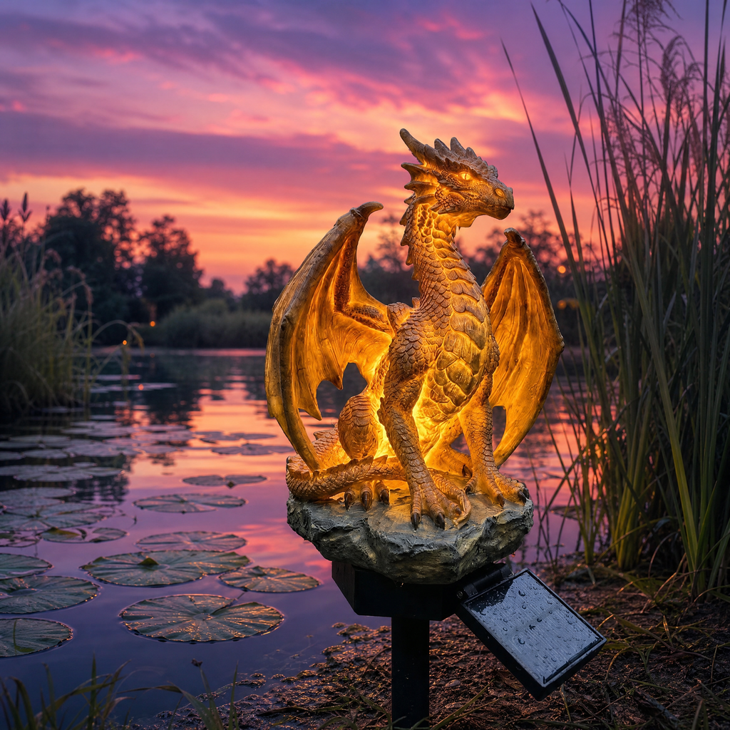 🔥 LAST DAY – 50% OFF —— Dragon Legacy Golden Ember Edition Solar Garden Light