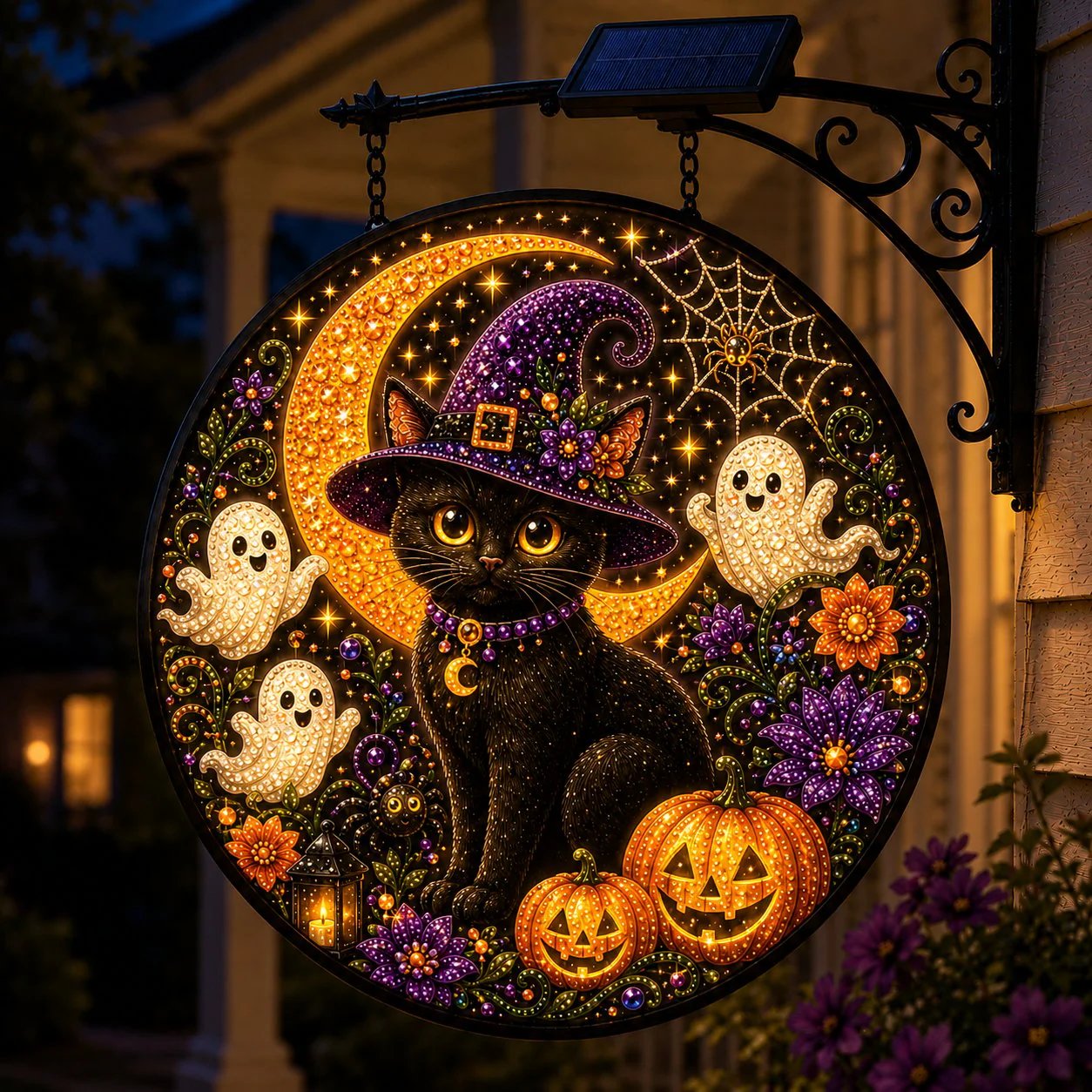 🔥Halloween Early Bird Special: Enjoy 70% OFF——🎃 Solar Halloween LED Hanging Sign Light 👻