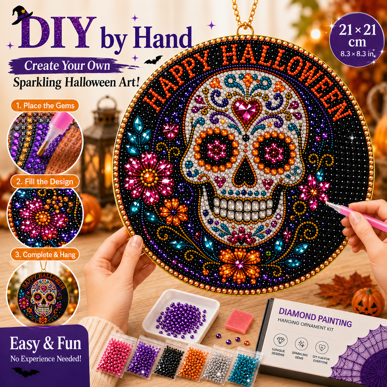Halloween early bird special——save 70% off 🎃 DIY halloween diamond painting hanging ornament kit
