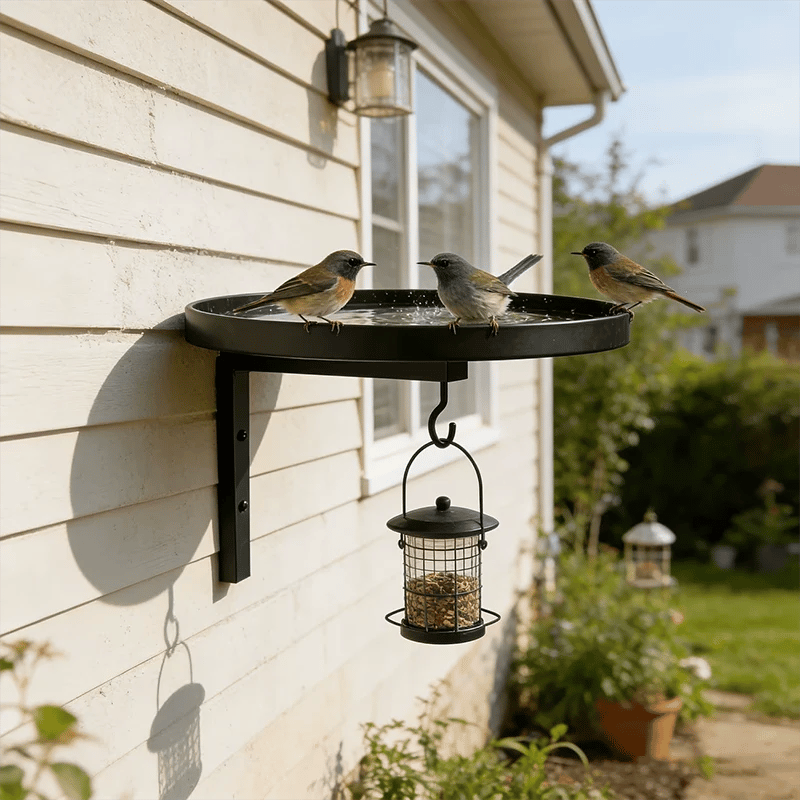 🔥Last Day 70% OFF——Wall Mounted Metal Bird Bath🐦🛁🧱🏡