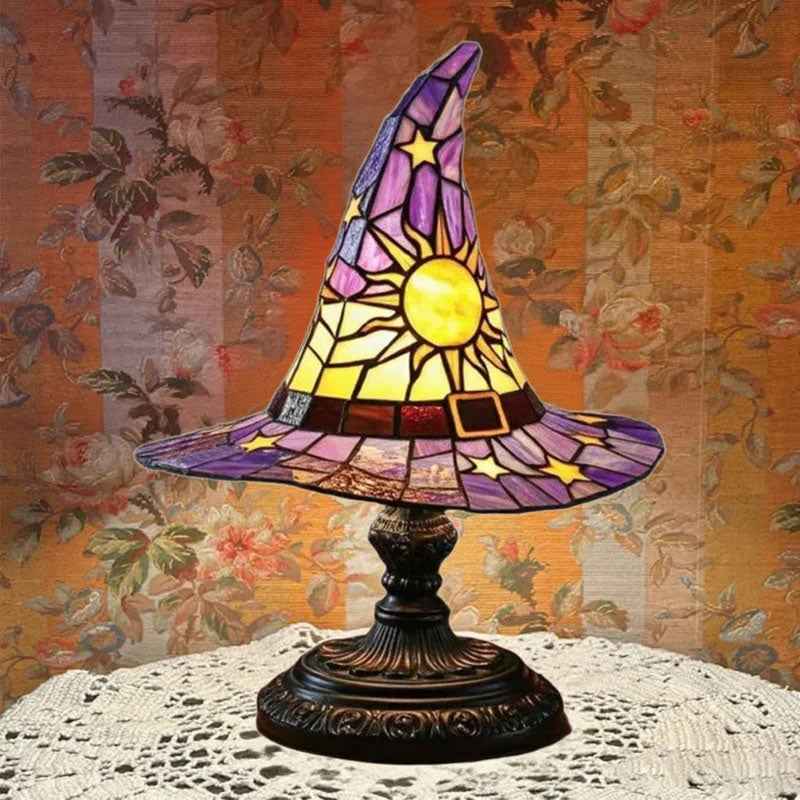 🔥Halloween Early Bird Special: Enjoy 70% OFF——♠️Witch Hat Stained Glass Style Night Light🎁