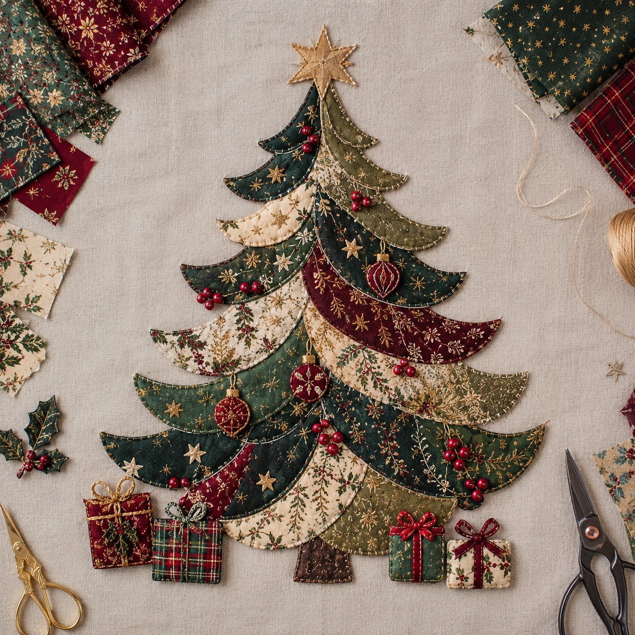 🎁LAST DAY — LIMITED TIME 70% OFF！🎅Kit decorazioni fai da te in tessuto patchwork natalizio
