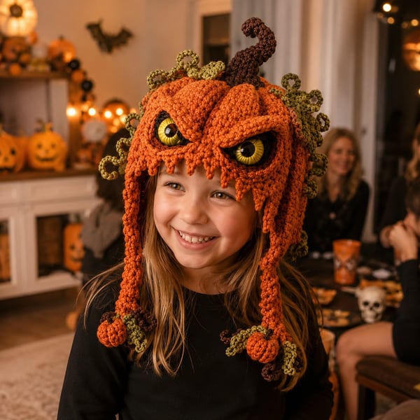 🔥 LAST DAY 70% OFF – 🎃 Halloween Monster Hood DIY Crochet Kit | Premium Soft Yarn Materials with Step-by-Step Guide DIY Handmade Wearable Character Hood 🧶🎭✨