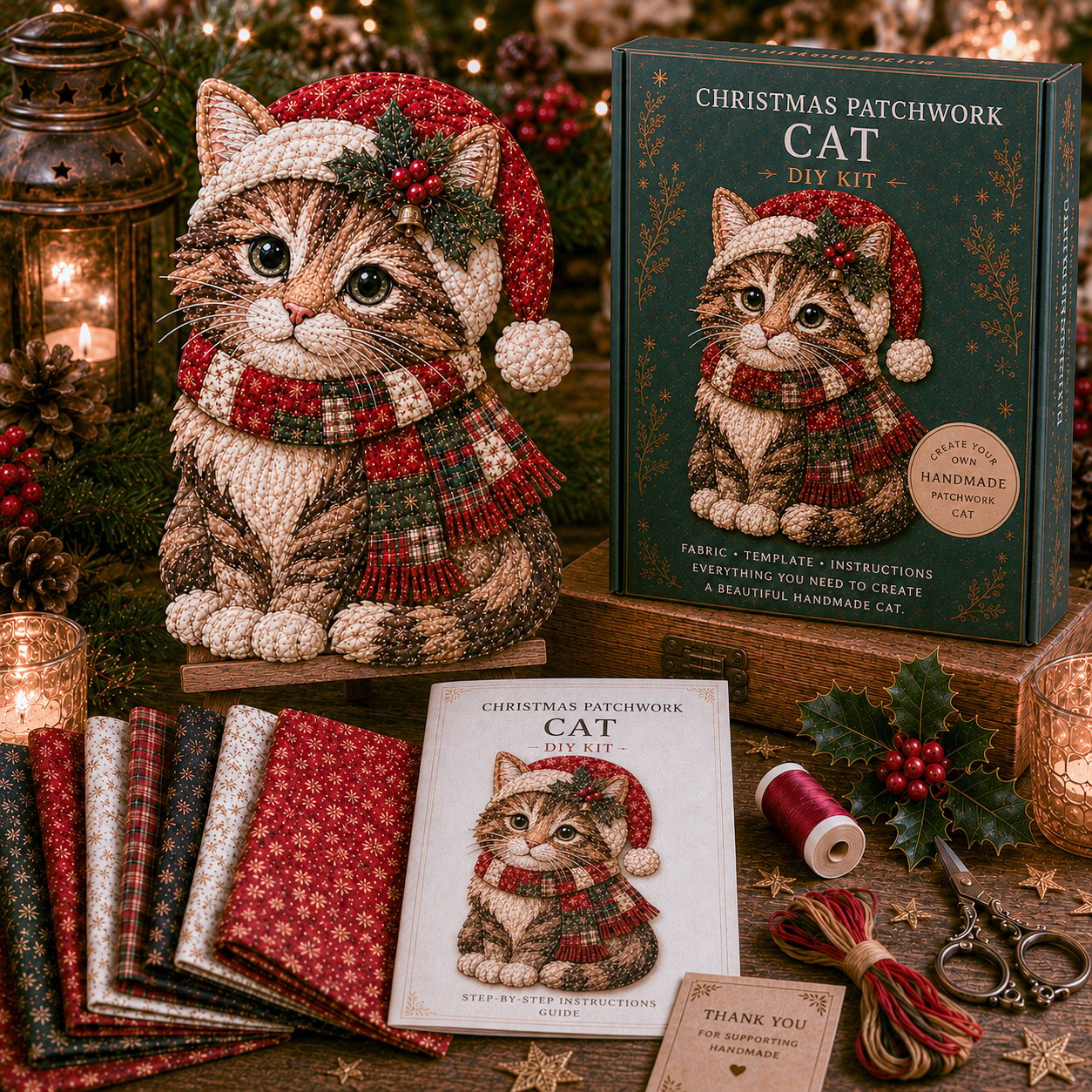 🎁LAST DAY — LIMITED TIME 70% OFF！🎅Kit decorazioni fai da te in tessuto patchwork natalizio