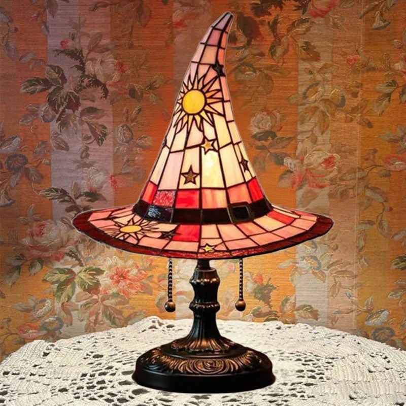 🔥Halloween Early Bird Special: Enjoy 70% OFF——♠️Witch Hat Stained Glass Style Night Light🎁