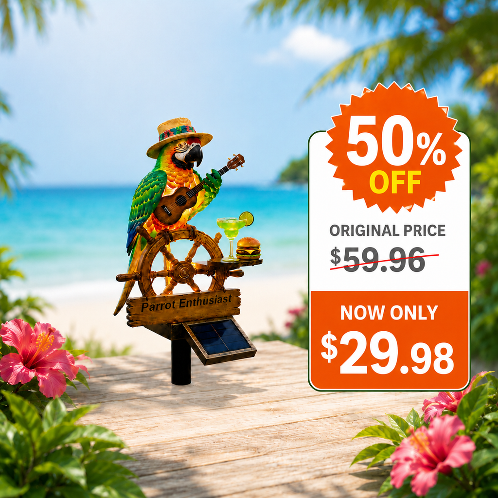 🔥Last Day 50% OFF🔥 - 🌴 Solar-Powered Parrot Garden Light Summer Fun