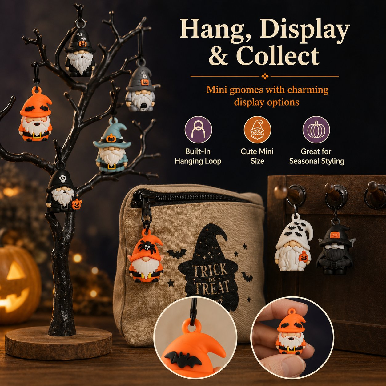 🔥Halloween Early Bird Special: Enjoy 50% OFF——24 Days of Halloween Gnome Surprise Figures Advent Calendar Box