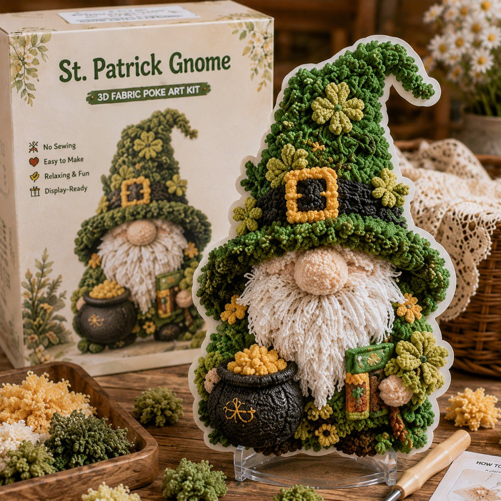 🔥Last day——Limted Time 70% OFF! Gnome 3D Fabric Poke Art Kit