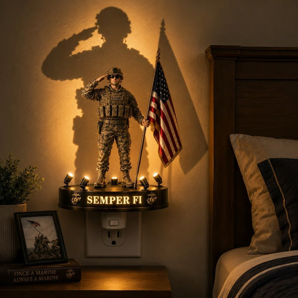 🎁U.S. Marine Corps Semper Fi Shadow Night Lightc