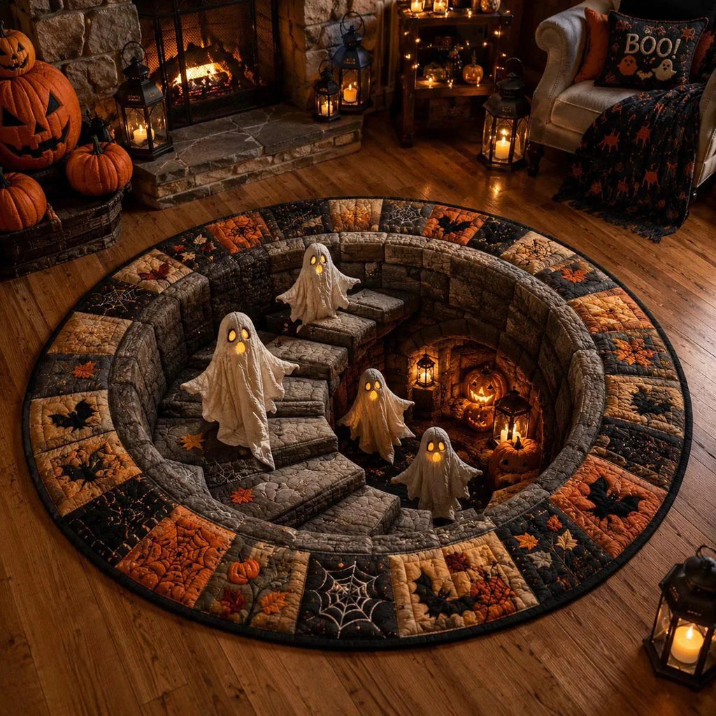 🔥Last day — Limted Time 70% OFF！——👻 3D Haunted Staircase Round Rug