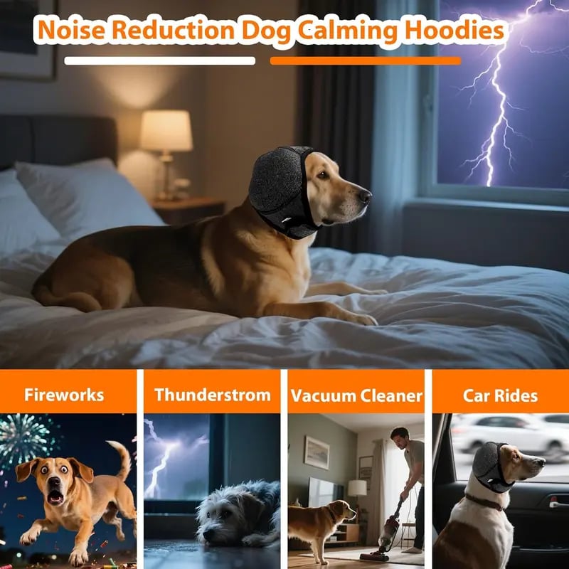 ✨🐶 🔥LAST DAY 60% OFF——Dog Calming Hoodie Ear Wraps for Dogs, Waterproof Dogs Swim Cap