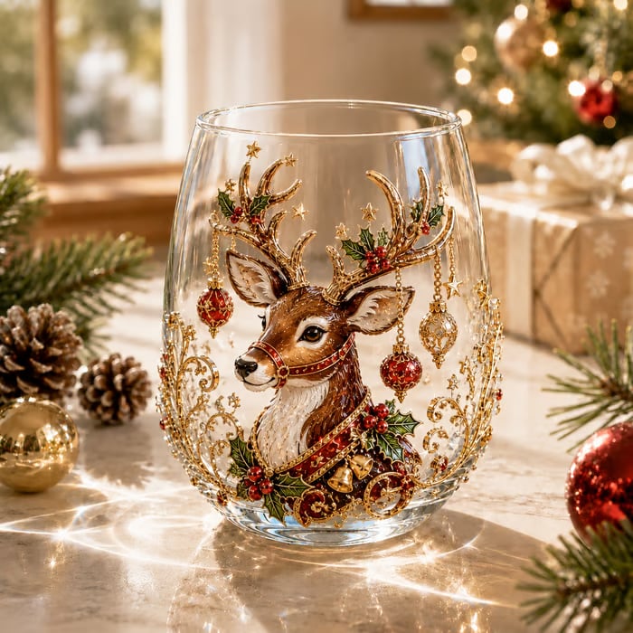 🎁 Early Christmas Special — Save 70% OFF Today!——🎄✨ 3D Christmas Glass Cup Set | Large Capacity Holiday Glassware for Drinks, Home Decor & Christmas Gifts 🎁
