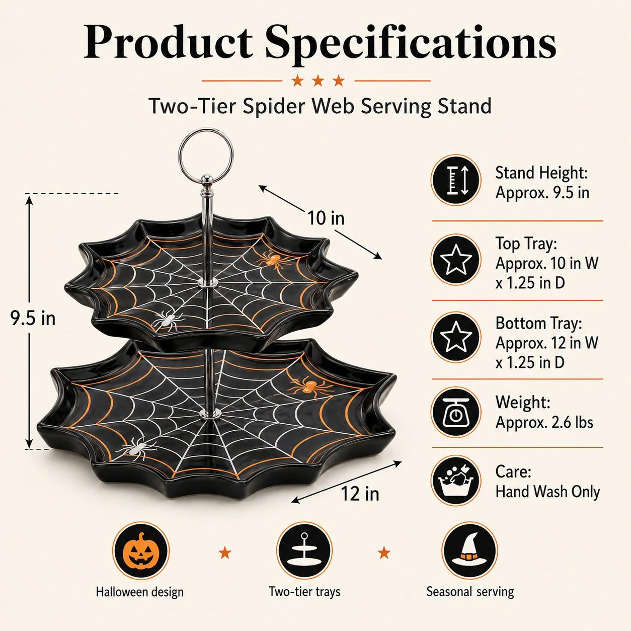 💥 Last Day 49% OFF——🎉Two-Tier Ghost Serving Stand