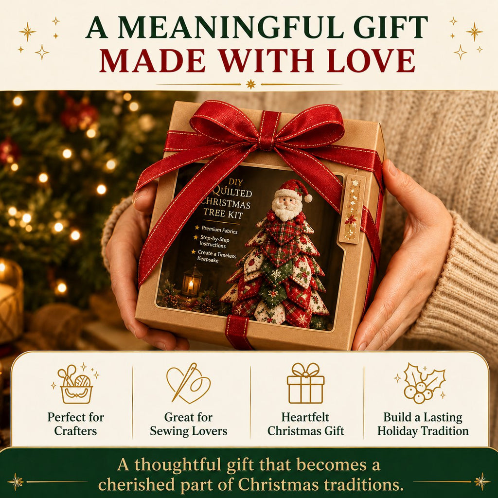 🔥LAST DAY 70% OFF - 🎄🧵DIY Quilted Christmas Tree Kit – Handmade Fabric Holiday Tabletop Tree Decor